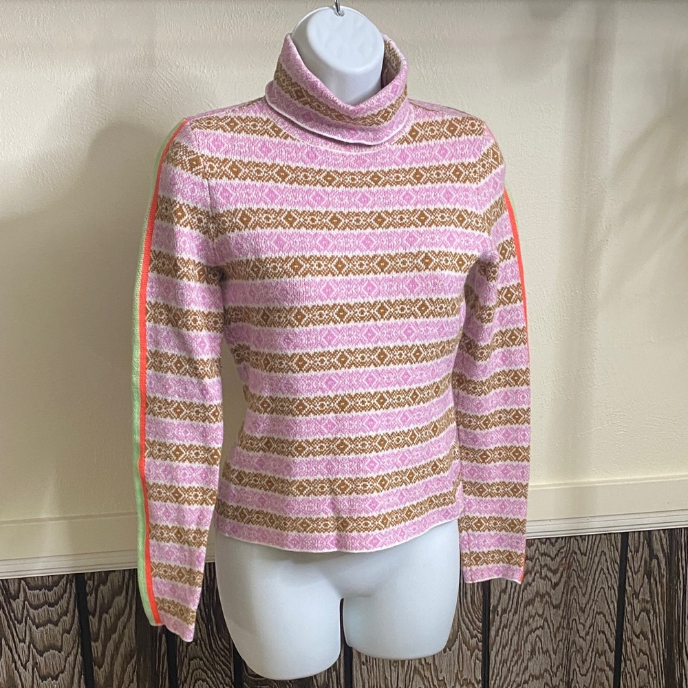 Anthropologie Multicolor Striped Turtleneck Sweater